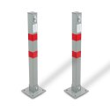 BLOKADA PARKINGOWA SKŁADANA SŁUPEK PARKINGOWY STALOWY 65 CM ZESTAW 2 SZTUKI