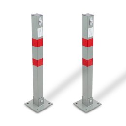 BLOKADA PARKINGOWA SKŁADANA SŁUPEK PARKINGOWY STALOWY 65 CM ZESTAW 2 SZTUKI