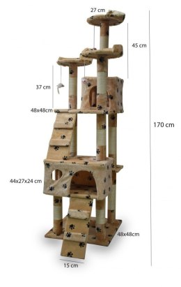 DRAPAK DLA KOTA DUŻY 170CM WYSOKI LEGOWISKO DOMEK SŁUPEK DRZEWKO BEŻOWY