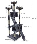 DRAPAK DLA KOTA DUŻY 170CM WYSOKI LEGOWISKO DOMEK SŁUPEK DRZEWKO SZARY