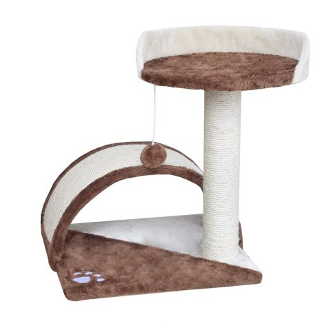 DRAPAK DLA KOTA MAŁY LEGOWISKO SŁUPEK BUDKA HAMAK BRĄZOWY 43 CM
