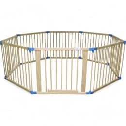 Drewniany Kojec dla Dziecka Ø150 cm Naturalne Drewno Bezpieczny i Stabilny