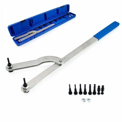 Klucz Uniwersalny do Blokowania Kół Pasowych 53 cm Regulowany z Zestawem
