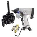Klucz udarowy pneumatyczny 1/2" 311 nm + zestaw nasadek crv walizka