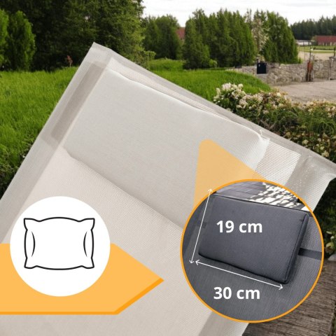 Leżak bujany ogrodowy textilene beżowy do ośrodków spa i hoteli 150 kg