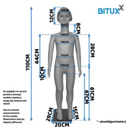 Manekin Dziecięcy Wystawowy Dziewczynka 110CM Sklep Odzieżowy Ekspozycja