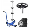 MOBILNY STOJAK NA OPONY FELGI KOŁA 4 SZT. 100KG 72CM ORGANIZER WARSZTATOWY