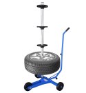 MOBILNY STOJAK NA OPONY FELGI KOŁA 4 SZT. 100KG 72CM ORGANIZER WARSZTATOWY