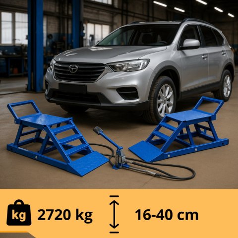NAJAZDY HYDRAULICZNE RAMPY SAMOCHODOWE 2720 KG REGULOWANE 16 40 CM SUV NAJAZDY HYDRAULICZNE RAMPY SAMOCHODOWE 2720 KG REGULOWANE 16 40 CM SUV