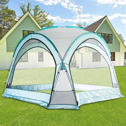 Namiot domek ogrodowy 3.5x3.5m błękitny UV ściany moskitiera
