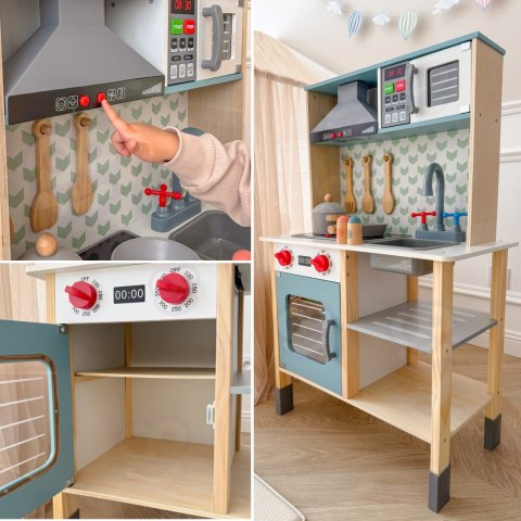 TOOKY TOY Duża Drewniana Kuchnia dla Dzieci 10 el. FSC