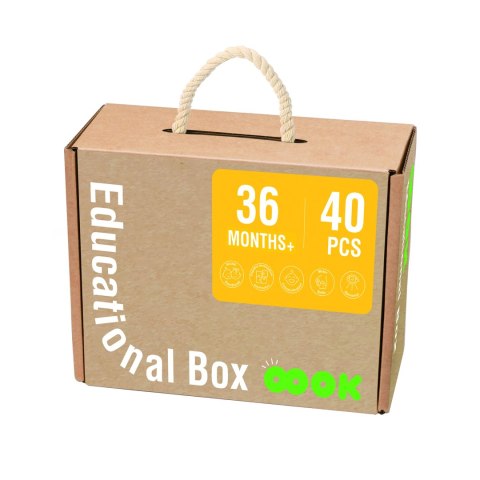 Tooky Toy Edukacyjne Pudełko Montessori Układanka Liczydło Tablica Pogody 6w1 od 3 Lat