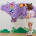 VIGA Drewniana Tablica Sensoryczna-Manipulacyjna EDU Triceratops