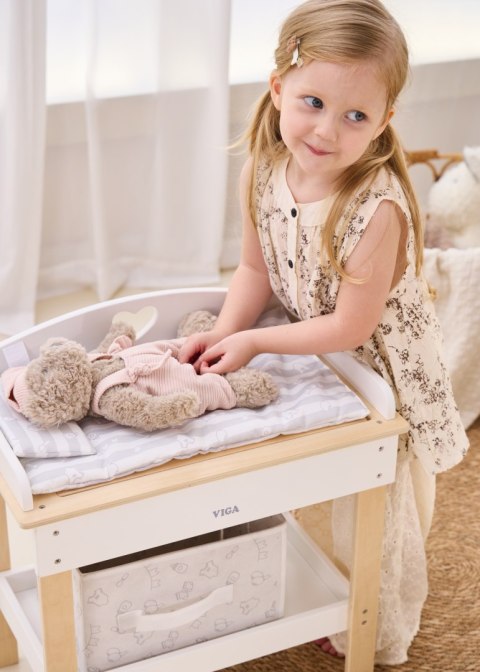 VIGA Drewniany Przewijak 2w1 Wanienka dla Lalek