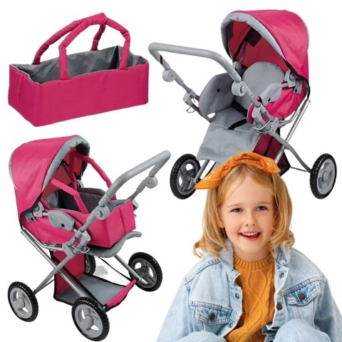 WOOPIE ROYAL Wózek dla Lalek 4w1 Nosidełko Regulacja