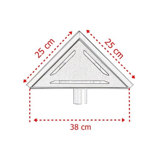Odpływ trójkątny Ściek wodny prysznicowy 25x25