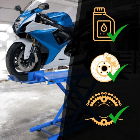 Podnosnik motocyklowy platformowy platforma 364 kg rampa serwisowa 21-78 cm