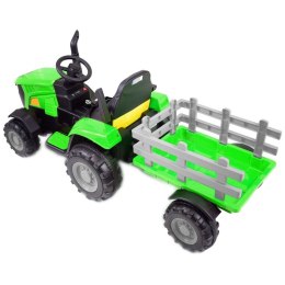 MEGA TRAKTOR NA AKUMULATOR Z PRZYCZEPĄ. MIĘKKIE SIEDZENIE, MIEKKIE KOŁA PILOT, /HL3388