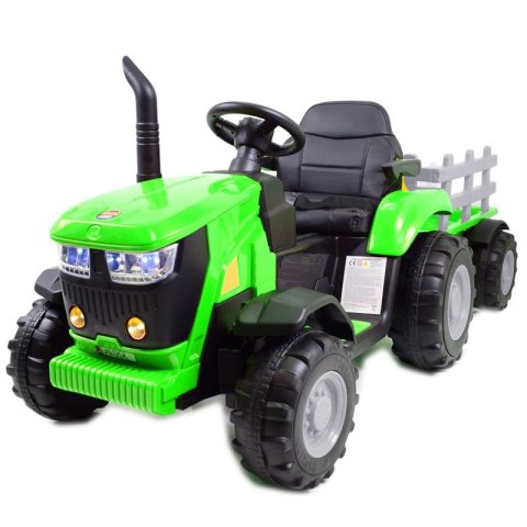 MEGA TRAKTOR NA AKUMULATOR Z PRZYCZEPĄ. MIĘKKIE SIEDZENIE, MIEKKIE KOŁA PILOT, /HL3388