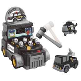 WOOPIE Gra Zręcznościowa Uderz Młotkiem Wbijak Wóz Policyjny z Akcesoriami