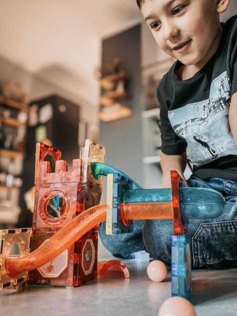 WOOPIE Klocki Magnetyczne Tor Kulkowy Świetlny Kulodrom 75 el.