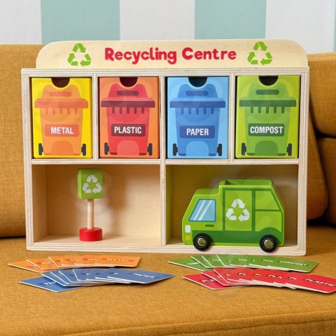 TOOKY TOY Drewniane Centrum Recyklingu Edukacyjny Sorter