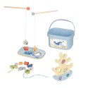 TOOKY TOY Drewniany Zestaw Morskich Zabawek Wieża Balansująca Łowienie Ryb Figurki 23 Elementy