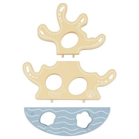 TOOKY TOY Drewniany Zestaw Morskich Zabawek Wieża Balansująca Łowienie Ryb Figurki 23 Elementy