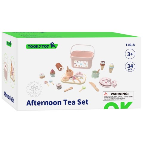 TOOKY TOY Sweet Cake Drewniany Zestaw Słodkości w Pudełku Cukiernia Lodziarnia