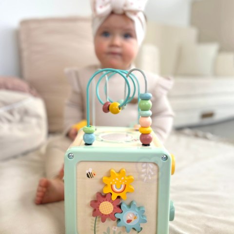 WOOPIE GREEN Drewniana Kostka Aktywności Multifunkcyjna Edukacyjna Sorter