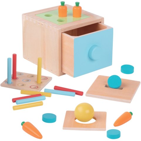 WOOPIE GREEN Drewniana Szuflada Edukacyjna 4w1 Sorter Montessori Gra w Marchewki FSC