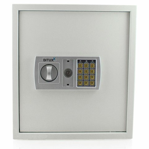 Sejf Kremowy 36x40 cm Zamek Elektroniczny i Klucz Podwójne Drzwi Bituxx