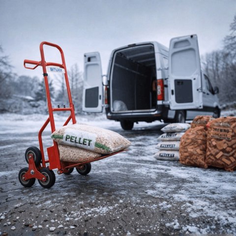 Wózek schodowy transportowy 200 kg 6 kół gumowych regulowany uchwyt