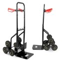 Wózek schodowy transportowy 200 kg 6 kół gumowych regulowany uchwyt