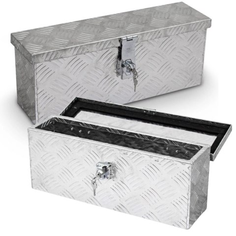 Aluminiowa skrzynia narzędziowa bituxx 15 l srebrna lekka zamykana na klucz