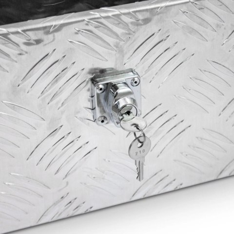 Aluminiowa skrzynia narzędziowa bituxx 15 l srebrna lekka zamykana na klucz