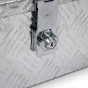 Skrzynia aluminiowa transportowa 25l srebrna zamykana na klucz wodoodporna