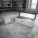Skrzynia aluminiowa transportowa 25l srebrna zamykana na klucz wodoodporna