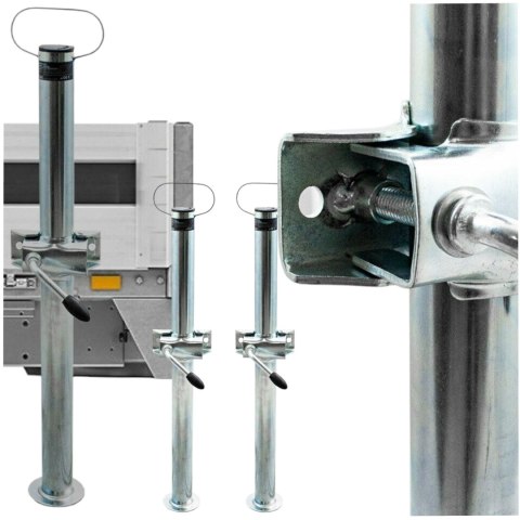 Podpory do lawety i przyczepy z blokadą zestaw 2szt stalowe 1000kg 70cm