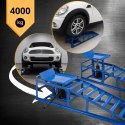 RAMPY NAJAZDOWE Z PODNOŚNIKIEM HYDRAULICZNYM 2X2000 KG STALOWE REGULOWANE