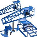 RAMPY NAJAZDOWE Z PODNOŚNIKIEM HYDRAULICZNYM 2X2000 KG STALOWE REGULOWANE