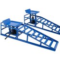 RAMPY NAJAZDOWE Z PODNOŚNIKIEM HYDRAULICZNYM 2X2000 KG STALOWE REGULOWANE