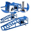 RAMPY NAJAZDOWE Z PODNOŚNIKIEM HYDRAULICZNYM 2X2000 KG STALOWE REGULOWANE