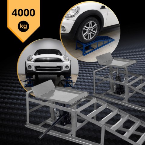 Rampy z podnośnikiem hydraulicznym grafitowe 2x2000 kg szerokość opony 22cm