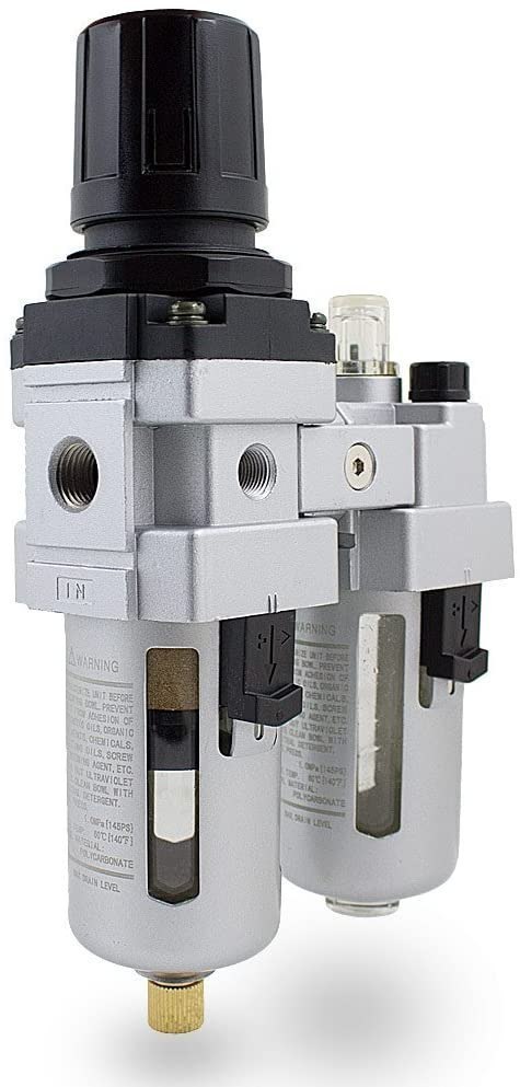 Reduktor ciśnienia z filtrem sprężonego powietrza 1/4" manometr