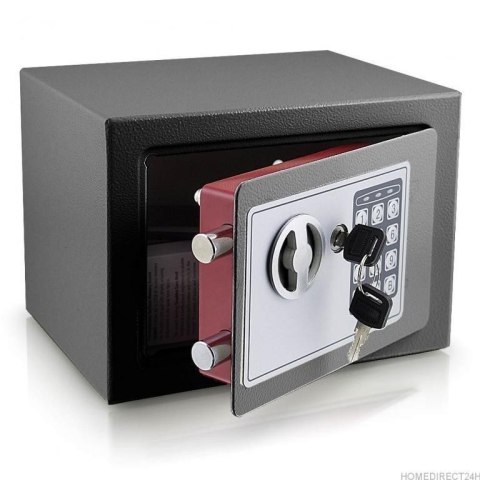Sejf elektroniczny bituxx grafitowy mini z kluczem 230x170x170 mm do szafy