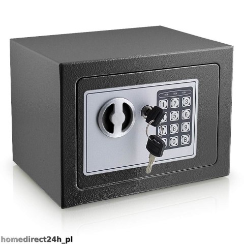 Sejf elektroniczny bituxx grafitowy mini z kluczem 230x170x170 mm do szafy