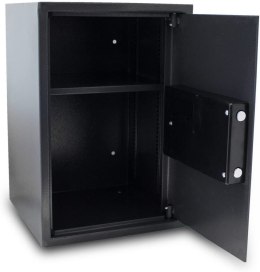 Sejf elektroniczny grafitowy solidny zamek montaż regulowana półka Czarny