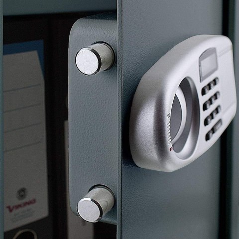 Sejf elektroniczny grafitowy solidny zamek montaż regulowana półka Czarny