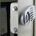 Sejf elektroniczny jasnoszary podwójny zamek regulowana półka